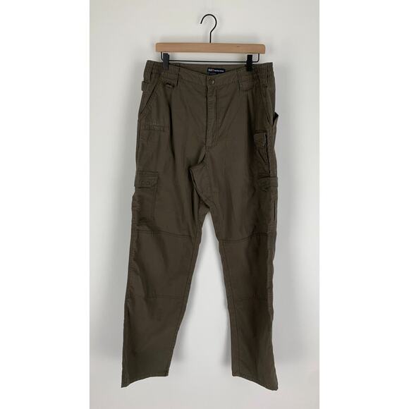 5.11 Tactical Series Men's Cargo Pants Elastic Waist Tundra Green Size 36/36 - Picture 1 of 8
